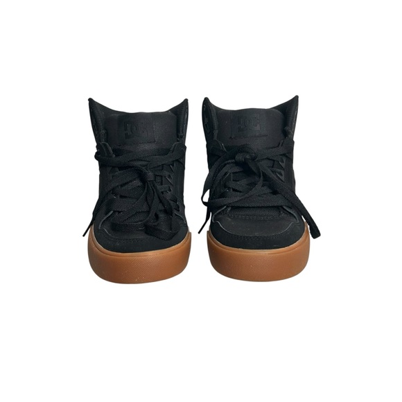 DC Men's Pure High-Top WC Skate Shoes Black Leather Suede Gum Size 8.5 - Picture 5 of 8